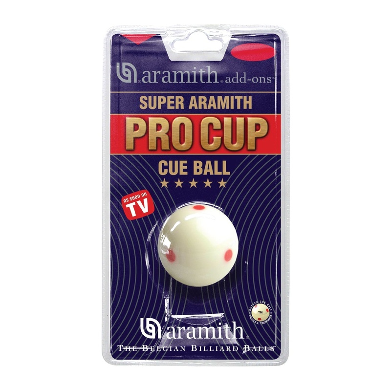 Aramith 2-1/16″ Regulation Size Billiard/Pool Ball, Super Aramith Pro Cup Cue Ball with 6 Red Dots