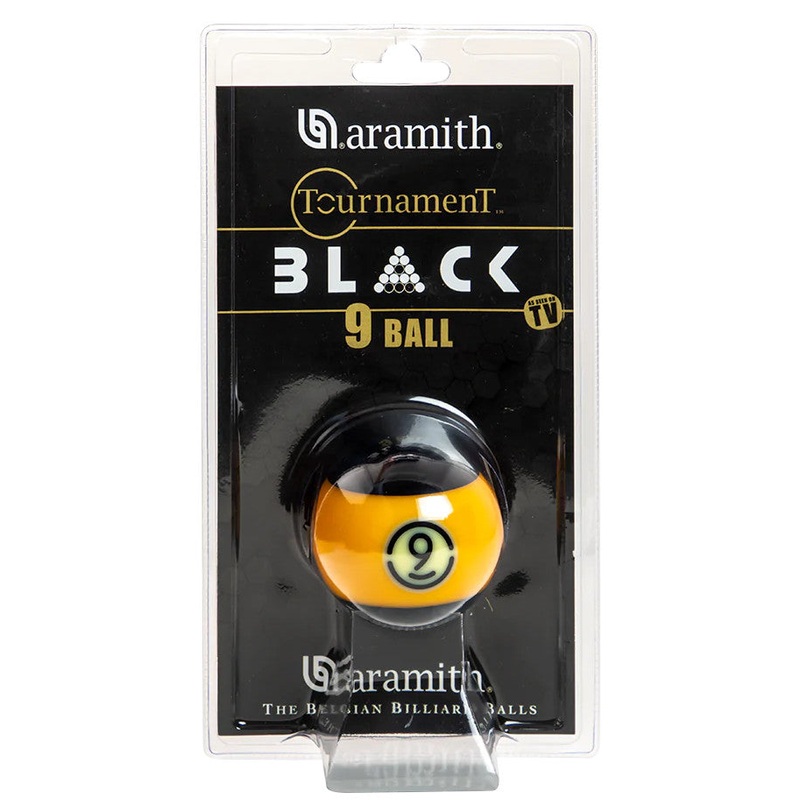 Aramith 2-1/4″ #09 Ball Duramith 57.2MM TV Black Blister Pack