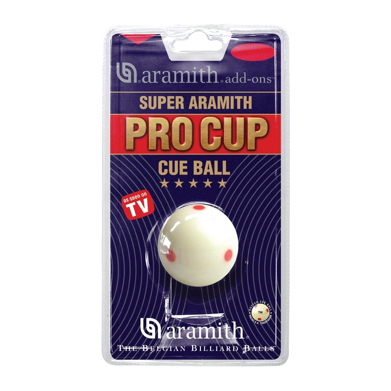 Aramith 2-1/4″ Regulation Size Billiard/Pool Ball, Super Aramith Pro Cup Cue Ball with 6 Red Dots