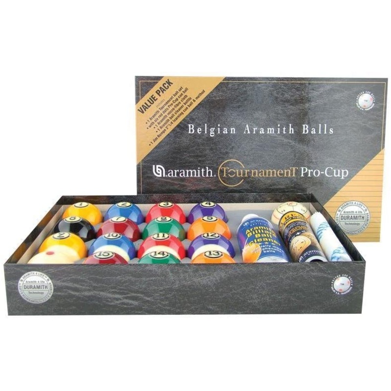 Aramith Tournament Duramith Pro Cup Value Pack Billiard Ball Set, 2-1/4