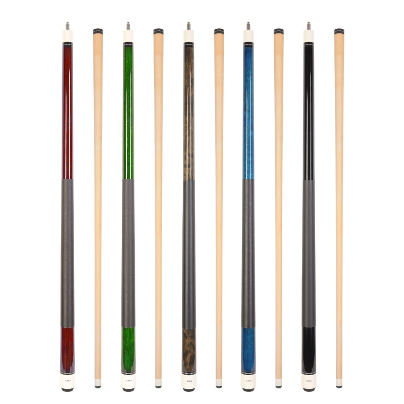 ASKA Set of 5 Pool Cue Sticks 58″, 2-Piece Construction, 5/16×18 Joint, Hard Rock Canadian Maple,  L1S5