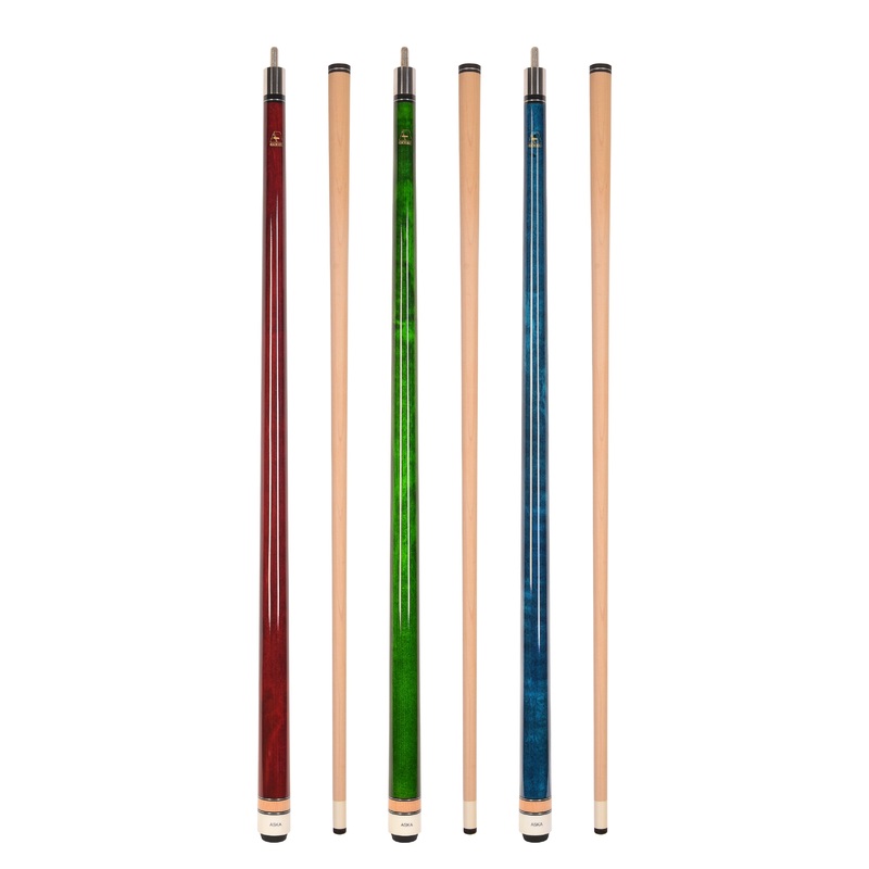 Set of 3 Aska L3 Pool Cue Sticks, 58″, 13mm Tip, Hard Rock Canadian Maple Shaft, Wrapless, L3S3