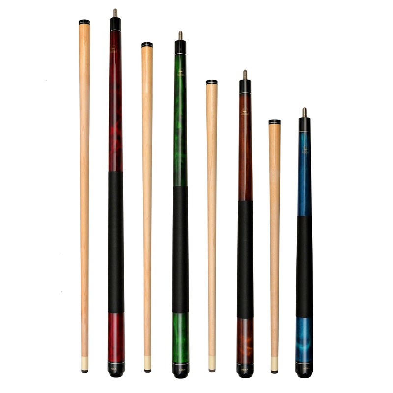 Set of Aska Mixed Length Cues LS, Canadian Hard Rock Maple Billiard Pool Cue Sticks, Short, Kids Cues, LS4