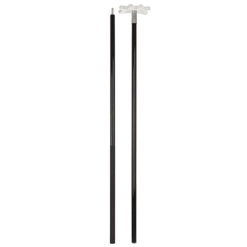 Aska Black 58″ Fiberglass 2pc Bridge Cue with Transparent Head, AB1