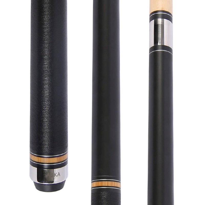 ASKA Jump Break Cue Stick 21-Ounce, JBC Black 2nd Generation, 3-Piece Construction, Jump/Break Cue. 14mm Tip, Hard Rock Canadian Maple, JBCBLKGEN2