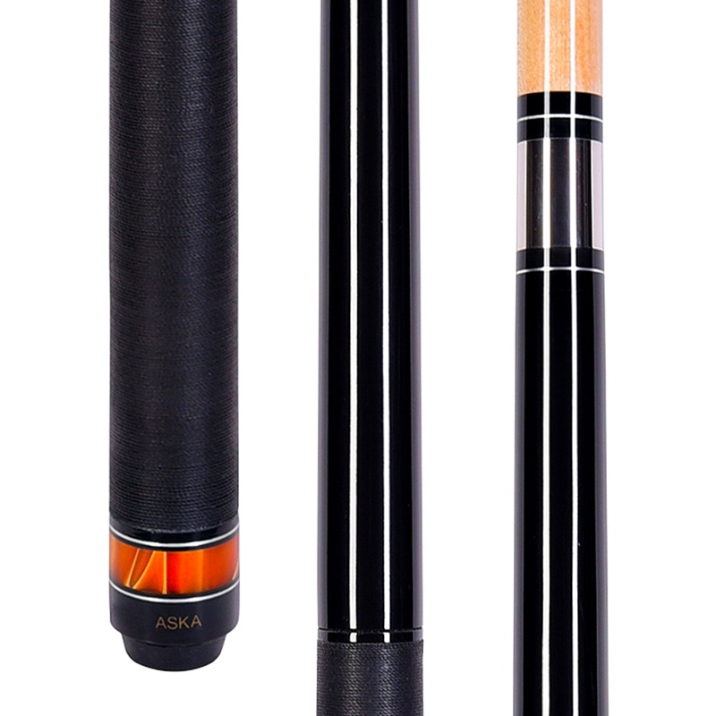 ASKA Jump Break Cue Stick JBC Orange Ring, 3-Piece Construction, Jump/Break Cue. 13mm Tip, Hard Rock Canadian Maple