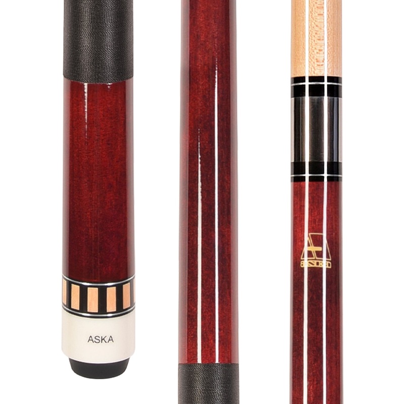 ASKA Pool Cue L25, with Dshed Ring, 58″, 5/16×18 Joint, 13mm Leather Tip, L25