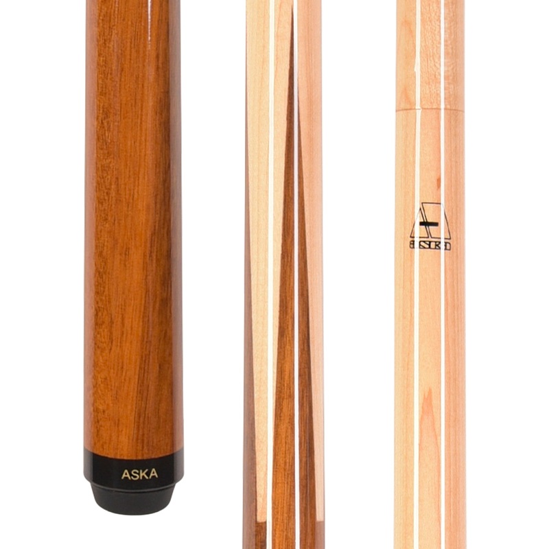 Aska SP1 Malaswood Sneaky Pete Billiard Pool Cue Sticks, 58″, Maple Spliced Malaswood, 13mm Tip, 2-Piece Construction. SP1