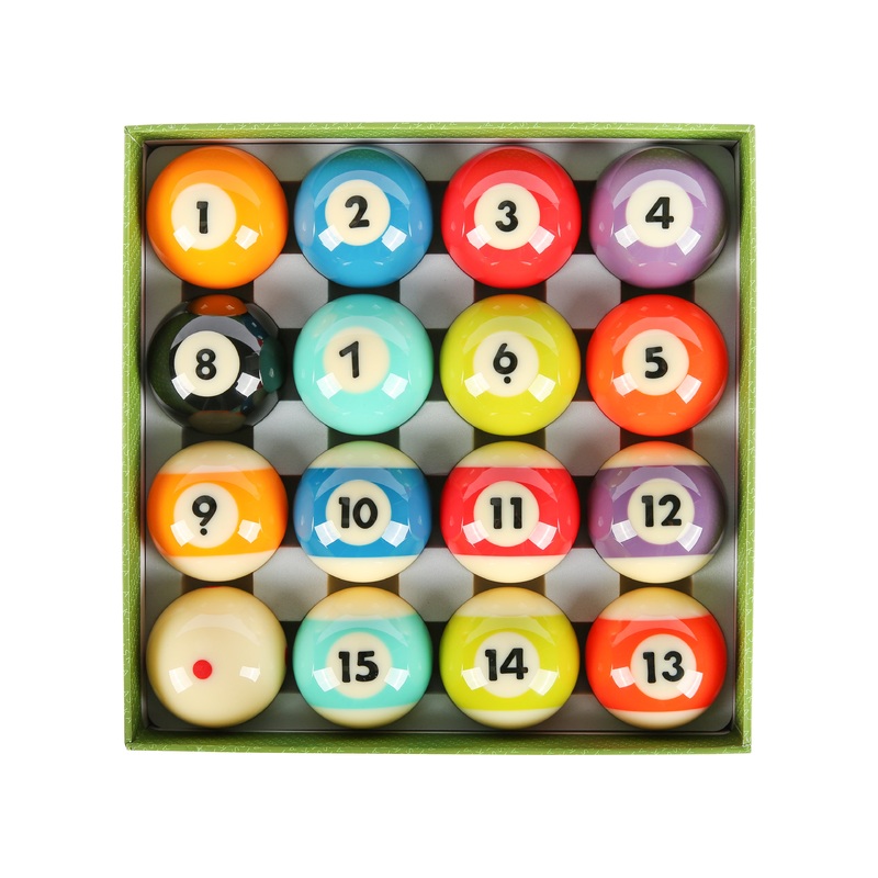 Grade A Pool Boston Numbered Balls Set, 16 Balls Including a Cue Ball, 2 1/4 inch, PB10