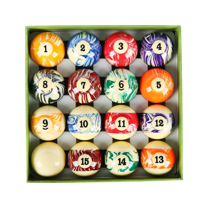 Pool Boston Numbered Balls Set, 16 Balls Including a Cue Ball, 2 1/4 inch, PB02