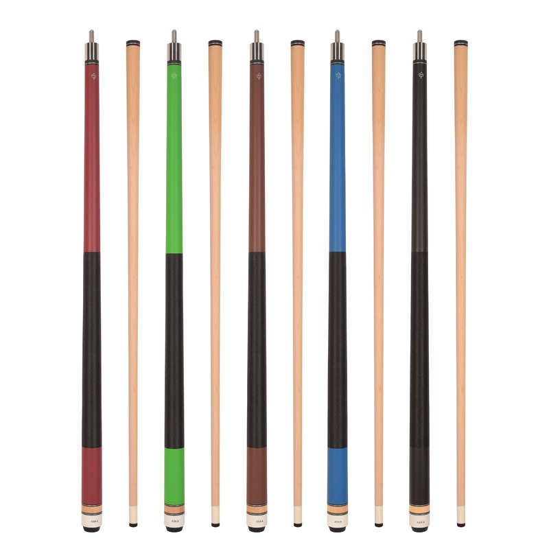 Set of 5 Aska Matte L2 Billiard Pool Cues, 58″ Hard Rock Canadian Maple, 13mm Hard Tip, Mixed Weights, L2S5M