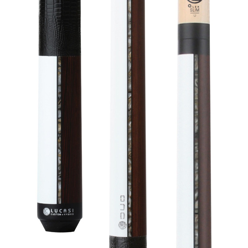 Lucasi Custom Duo Black/White Black Palm Cue with Embossed Leather Wrap (LZDU11)