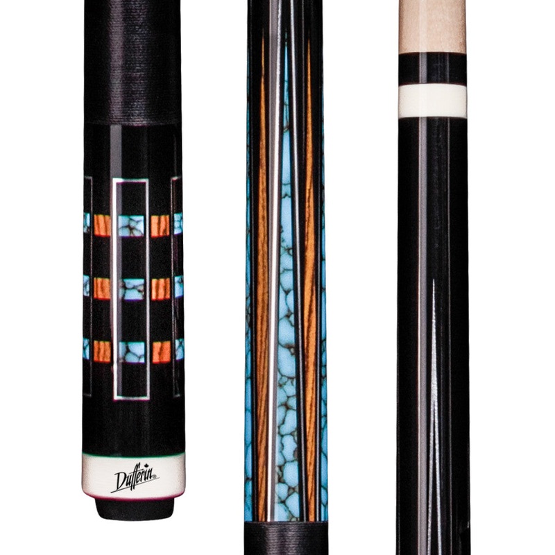 Dufferin Black & Blue Recon Cue with Black Linen Wrap (D-SE42)