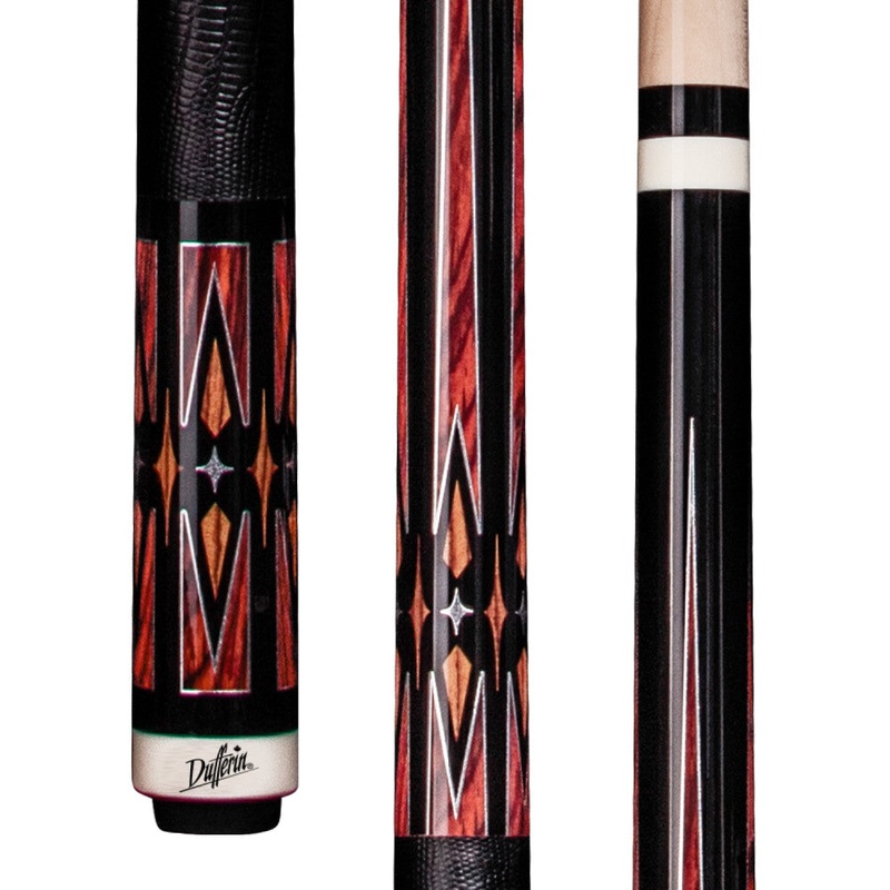 Dufferin Black & Cocobolo Cue with Embossed Leather Wrap (D-SE46)
