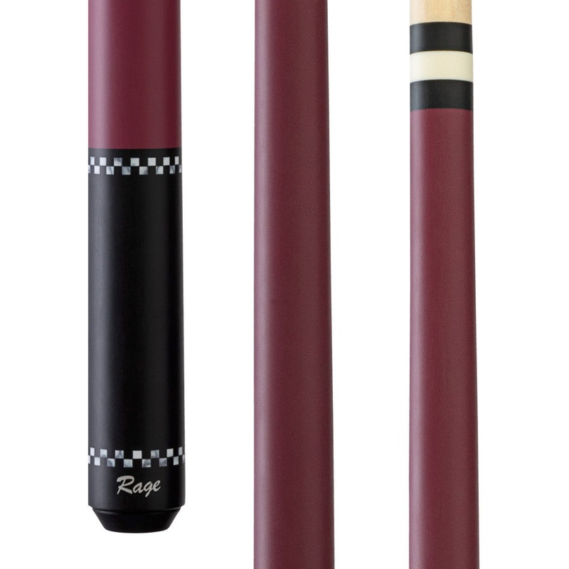 Rage Plum Red Checkers Wrapless Cue (RG05)