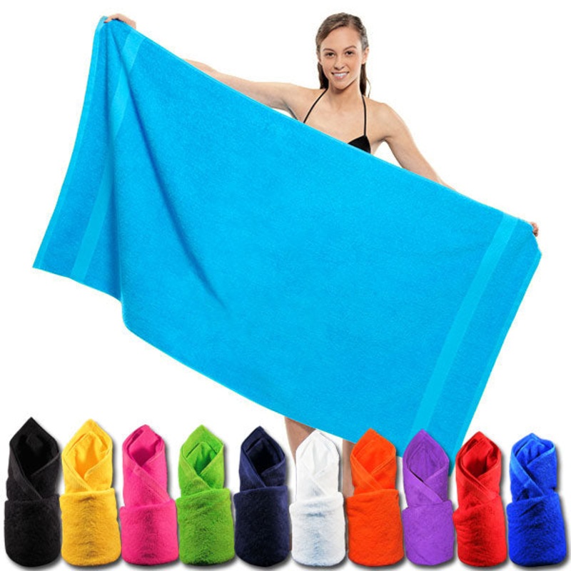 FatTowels – Big and Bright Terry Beach Towel in Vibrant Colors – 35″x66″