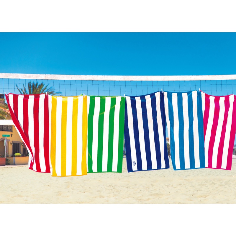 FatTowels – Premium Cabana Stripe, Velour Beach Towel in Vibrant Colors – 35″x60″