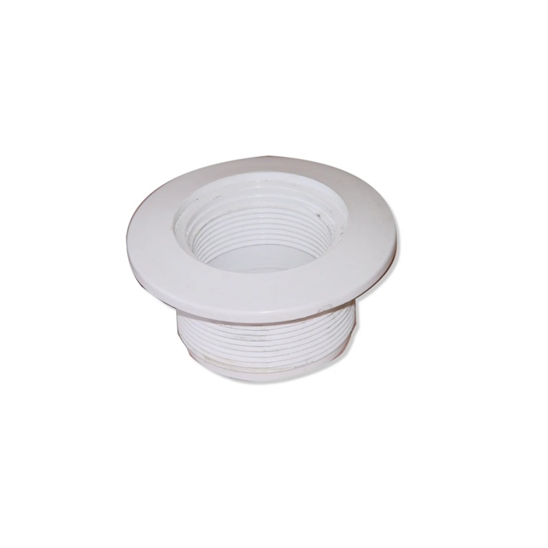 Afras FIP Inlet/Outlet Fitting with Brass Locknut for Vinyl Fiberglass, Steel, Wood and Fiber Panel Pools – 1-1/2″ White ABS