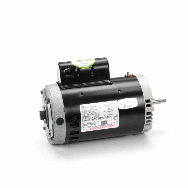 B809 Century 2 HP Motor Perm Split Cap C-Face 3450 rpm 208-230V 10.4-9.6A Sv 1.23 Thread Shaft Odp C 14.15″ E-Plus  56J