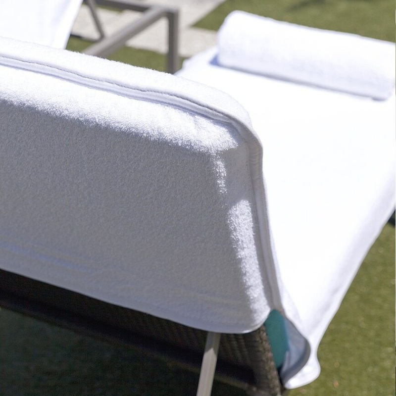 Fattowels | FT-CL6002-XL-W |  Fitted Back Terry Cloth Chaise Lounge Cover  XL (35″x92″)  White