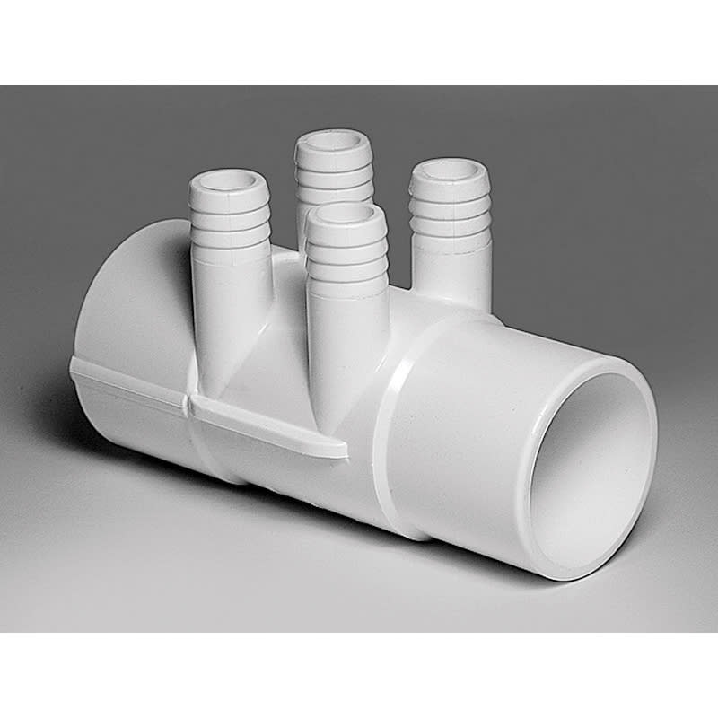 Waterway 672-7140 Manifold 4-Port 2″ Slip x 2″ Spigot x 3/4″ Barb