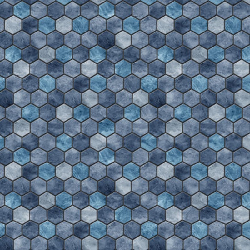 Above ground line – Travertine Hex  52″