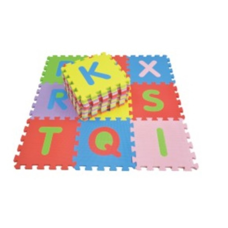 Rubber Flooring Interlocking Alphabet Print 30x30x1.0cm
