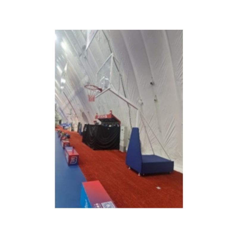 Basketball Post Movable W/ Padding 1200x1000mm Base Unit, Adjustable Board Height 2.6m-3.05m | Pair