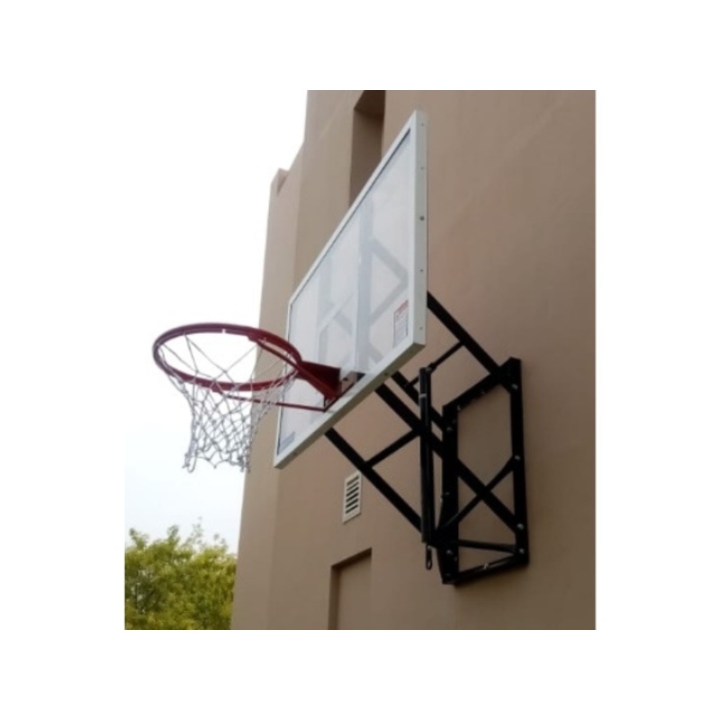 Basketball Wall Mounted Height Adjustable  Tampered Glass Back Board Jr. Size