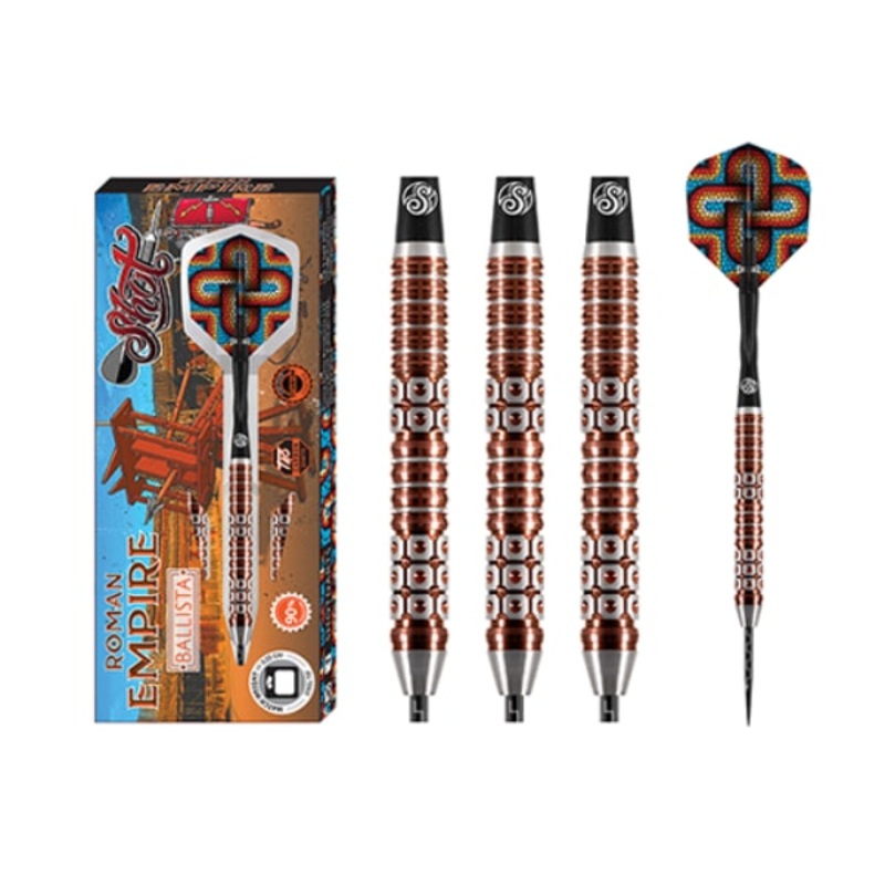 Shot Darts Roman-Empire-Ballista-Steel Tip Dart Set | 90% Tungsten | 24 Grams