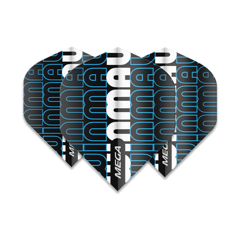 Winmau Mega Standard Winmau Logo  Black & Blue Dart Flights
