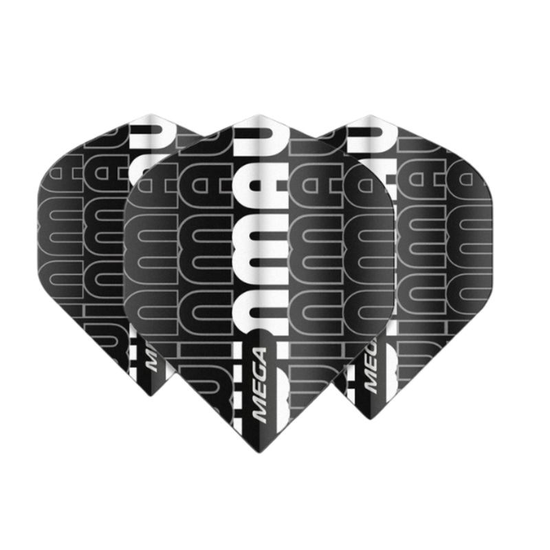 Winmau Mega Standard Winmau Logo  Black & Grey Dart Flights