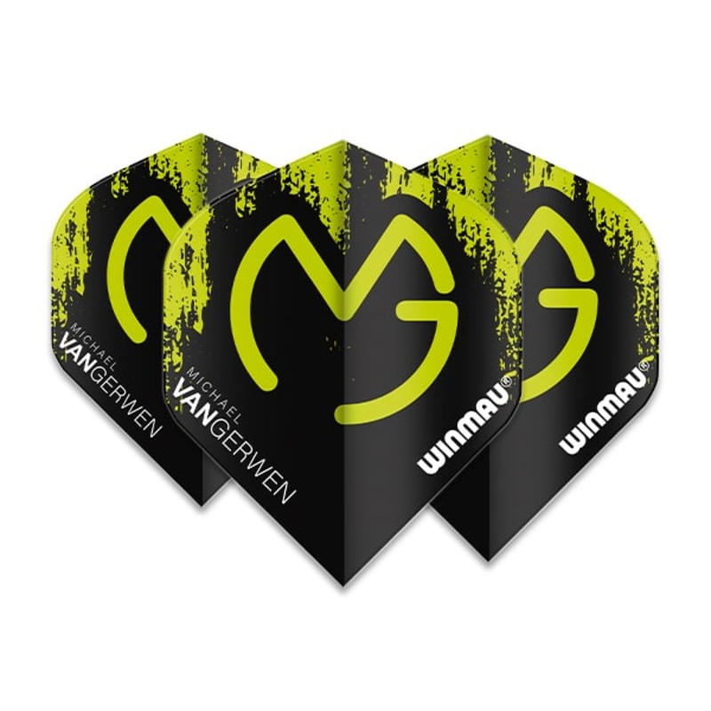 Winmau MvG Mega Standard Green Black Dart Flights
