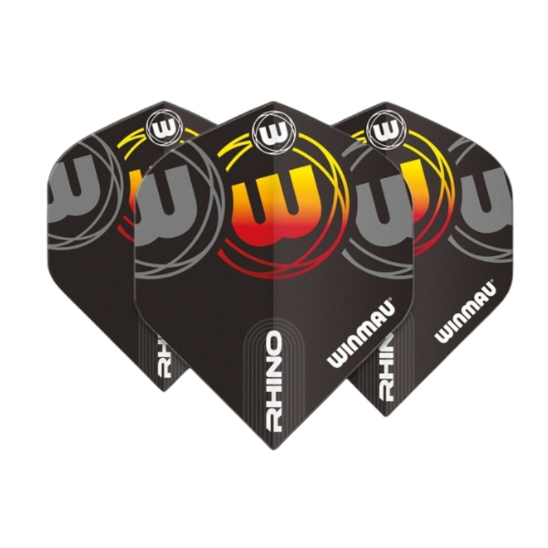 Winmau Rhino Black, Grey & Orange Dart Flights