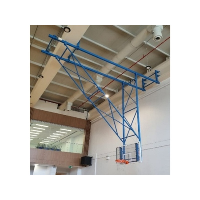 Basketball Ceiling Mounted Folding Mechanism Oper. By Electrical Wire Rope Winch System