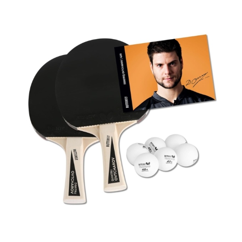 Butterfly Dimitrij Ovtcharov Table Tennis Racket Set | 2 Rackets & 6 Balls