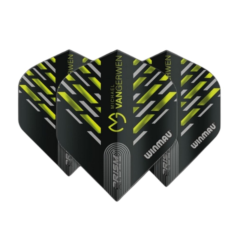 Winmau Prism Alpha MvG Black, Green & Grey Chevron Dart Flights