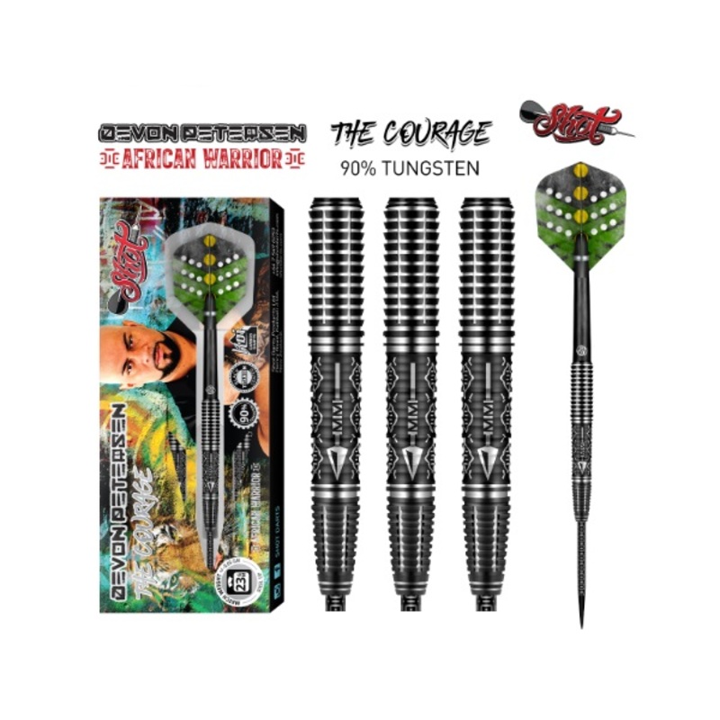 Shot Darts Devon Petersen Courage | Steel Tip Dart Set | 90% Tungsten | 24 Grams