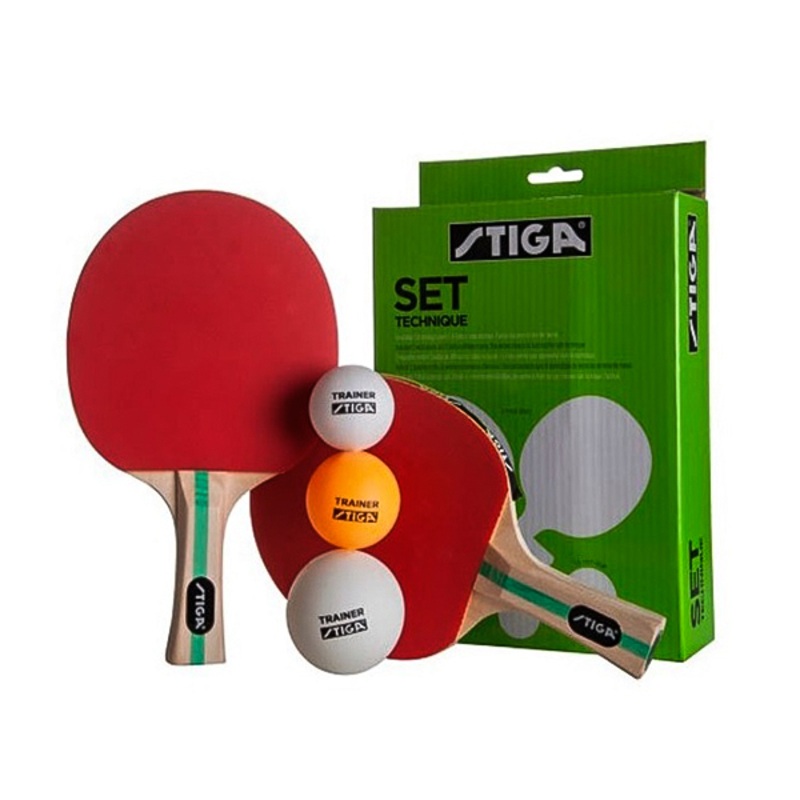 Stiga Technique Midi Table Tennis Racket Set | 2 Rackets & 3 Balls