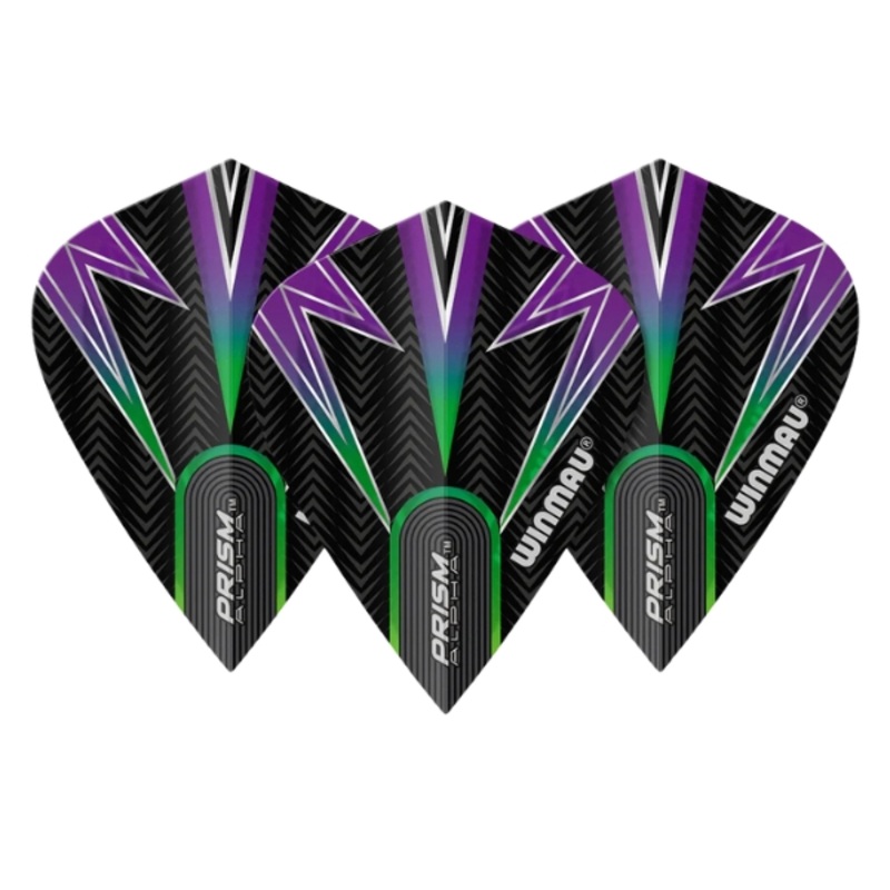 Winmau Prism Alpha Black, Green & Purple Kite Flight