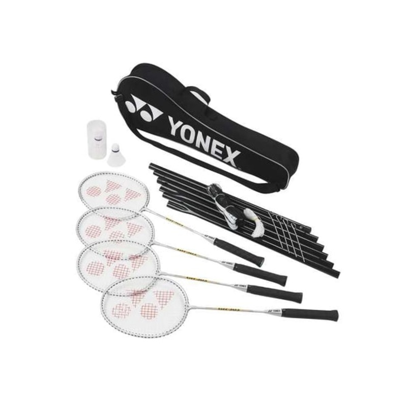Yonex Badminton Racket Set | 4 Rackets, Shuttlecock, Net and Pole