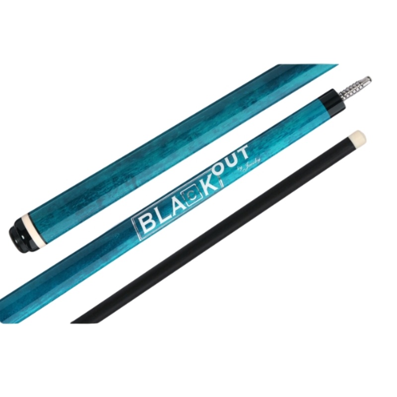 Jacoby Blackout Straight Breaker Break Cue Turqoise | Teal   No Wrap   Black Juma Radial Joint