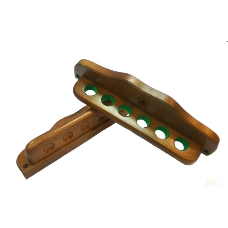 Knight Shot Wall Cue Rack | 6pcs Cues | Oak Finishing