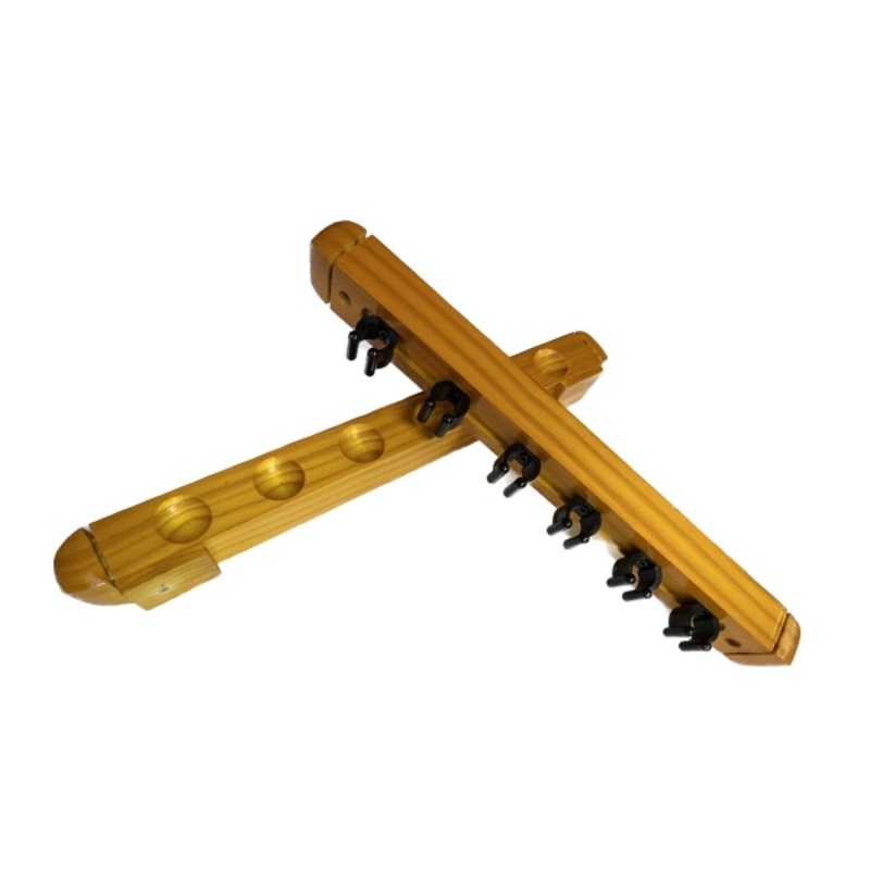 Knight Shot Wall Cue Rack Clip Type 6 Cues Oak