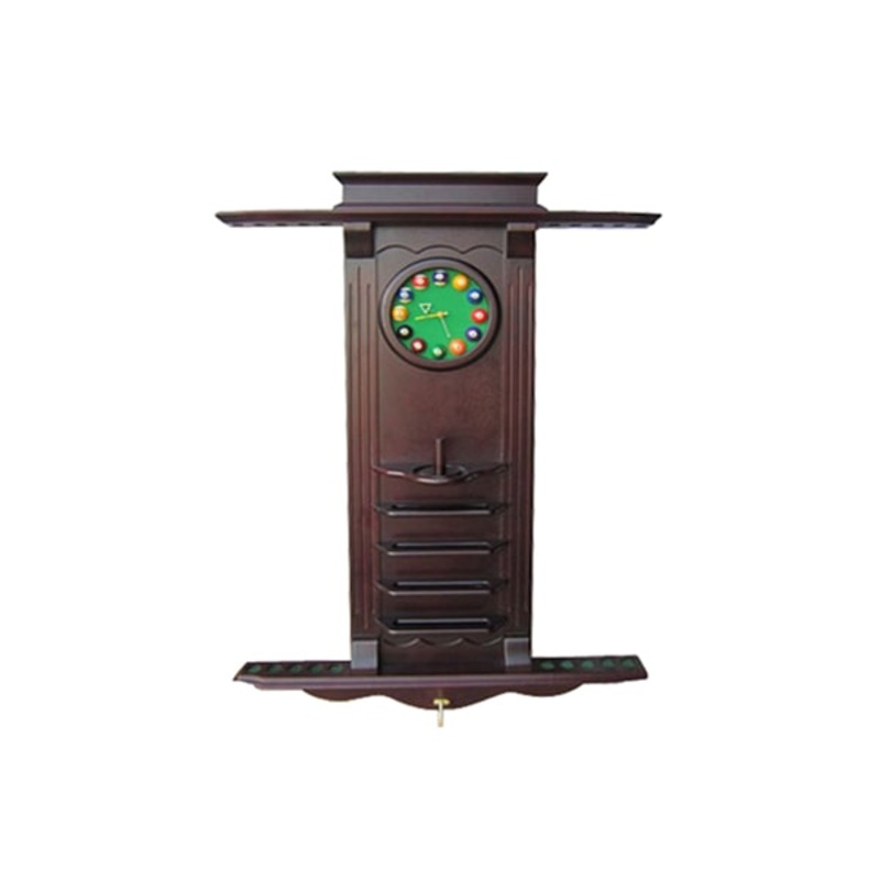Knight Shot Wall Cue Rack with Clock | 10 Cues