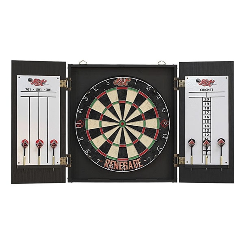 Shot Darts Renegade Dartboard & Dart Cabinet Set