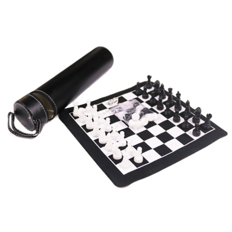 2-in-1 Chess & Backgammon in Rubber Felt Board