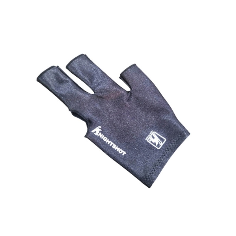 Knight Shot Billiard Glove Black Elastic 3 Finger Open Type