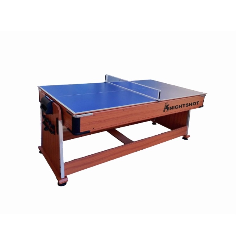 Knight Shot Rotating Multi Game Table 4 in 1 Light Walnut Finishing 7ft.