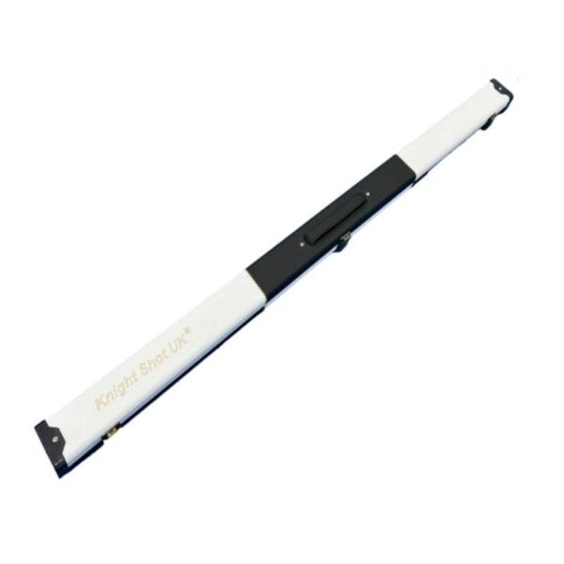 Knight Shot Snooker Hard Case 48 | White Black PU Leather | For 2pc & 3/4 Jointed Snooker Cues | FB806
